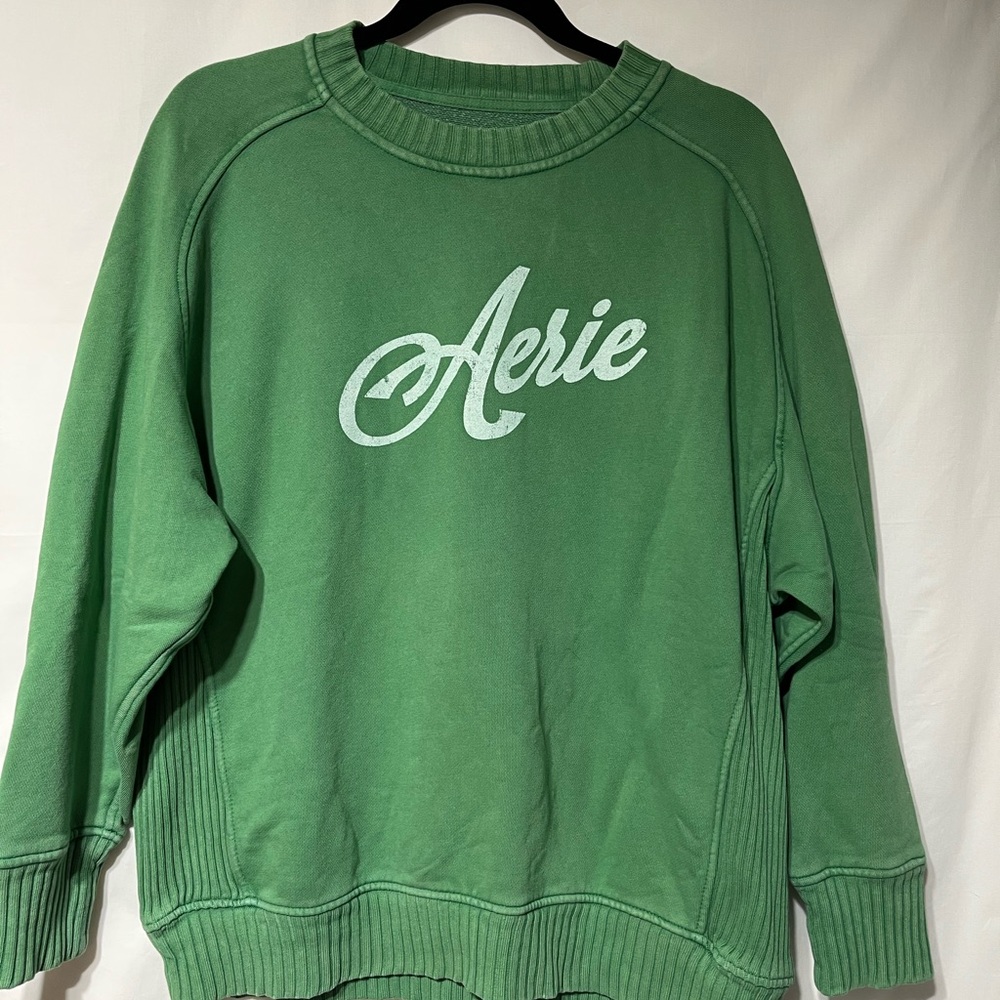 Aerie Forest Green Crew Neck Top